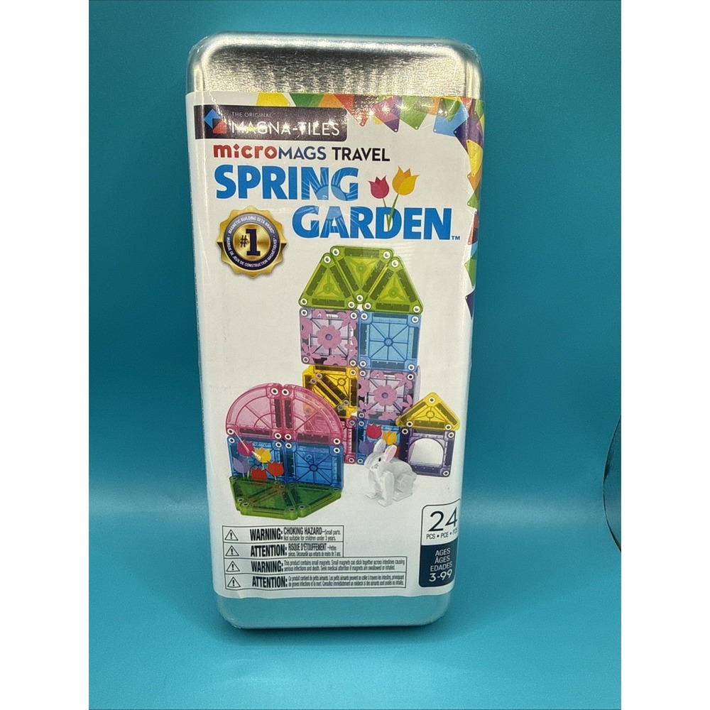 MagnaTiles Spring Garden microMAGS 24 Piece Travel Set